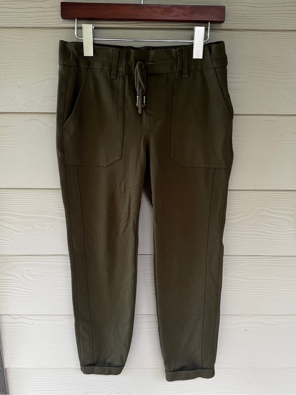 Democracy Pants Women XS Olive Green High Rise Utility Cargo Drawstring Tapered